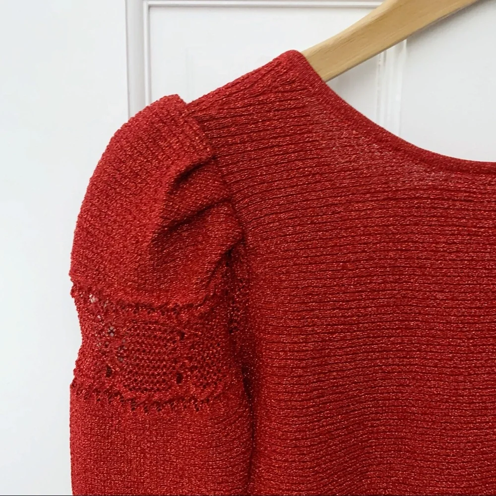 Ronny Kobo Michaela Metallic Knit Top